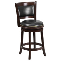 Flash Furniture TA-61024-CA-CTR-GG Wood Counter Height Stool in Black Cappuccino